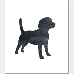 Beagle Art Black Dog Silhouette Posters and Art